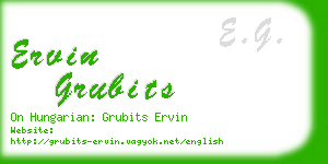 ervin grubits business card
